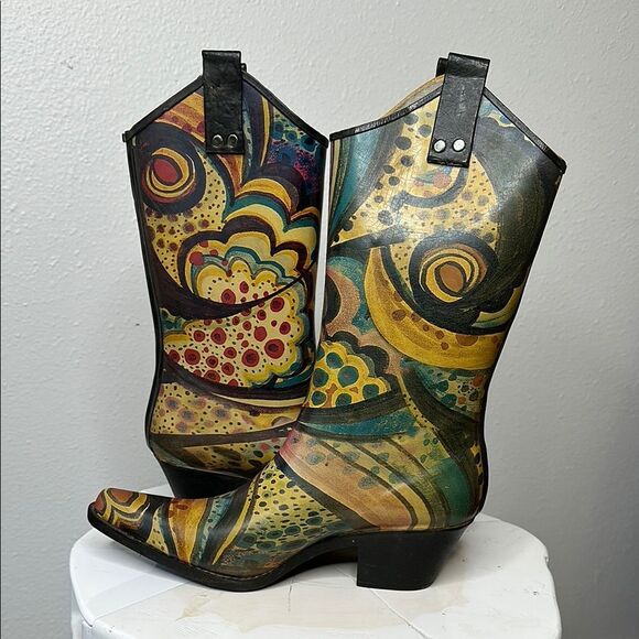 🎨 NOMAD “Yippy” Monet Rain Boots – Size 6 – Funky, Colorful, Fabulous! (1509) - Picture 11 of 13